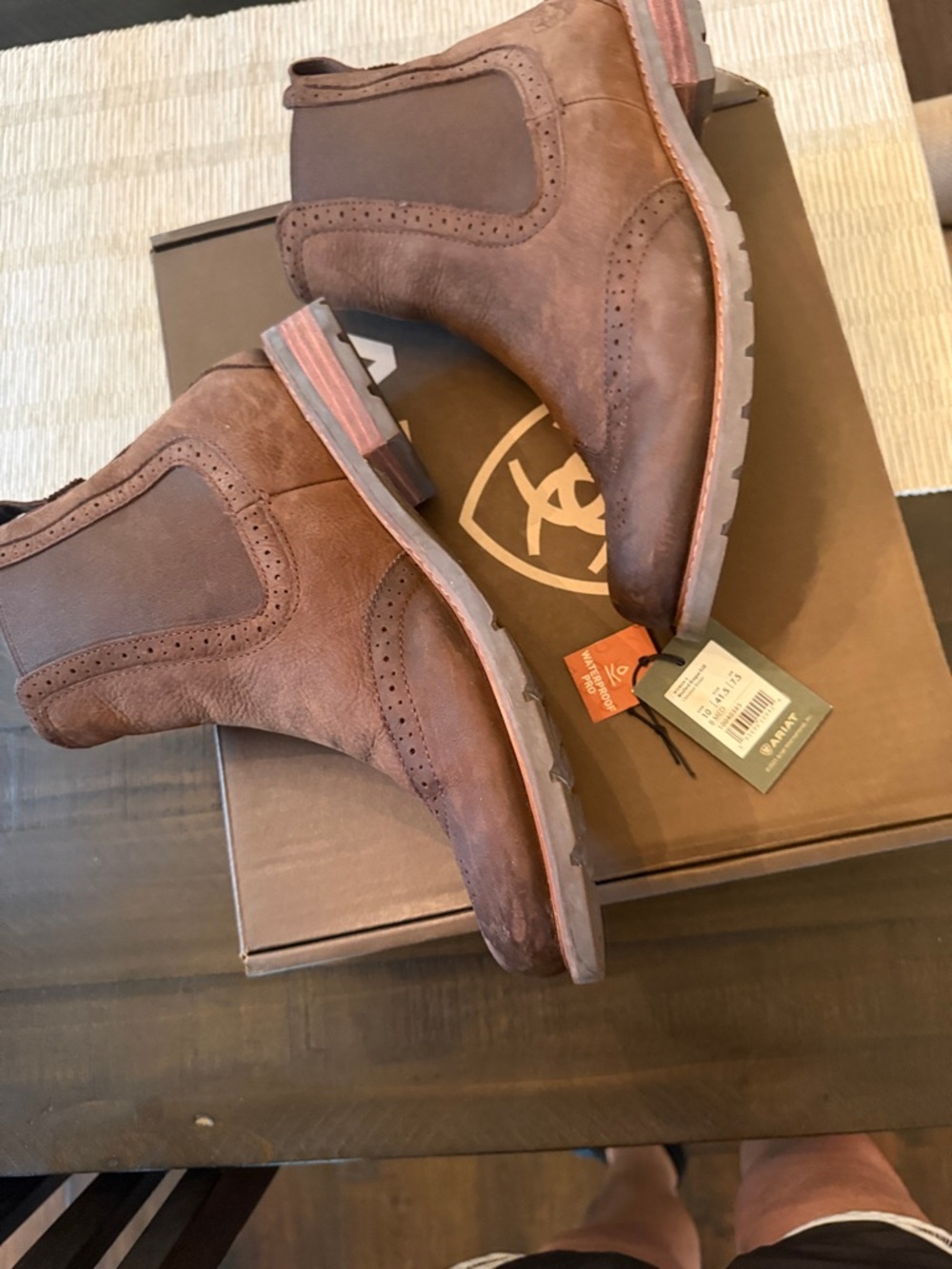 Ariat Brown Leather Ankle Booties - Picture 7 of 16